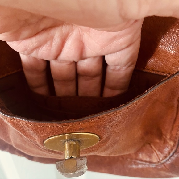Fossil Messenger Bag Crossbody Satchel Handbag Shoulder Brown Leather - Picture 7 of 8